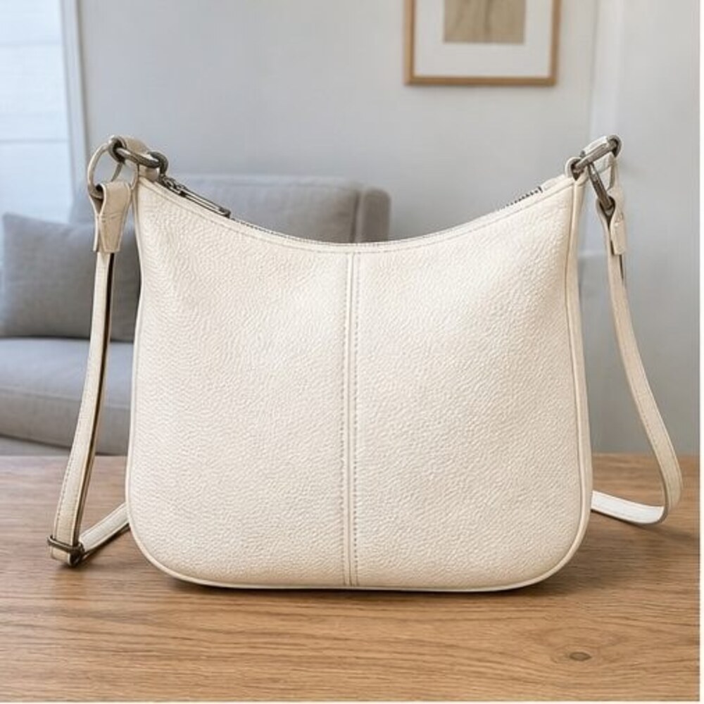 Ivory Pebbled Crossbody Bag